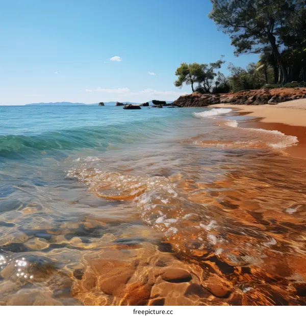 Sandy Beach with Crystal Clear Water
