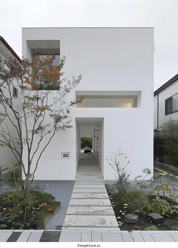 Modern Minimalist White House Exterior Architecture