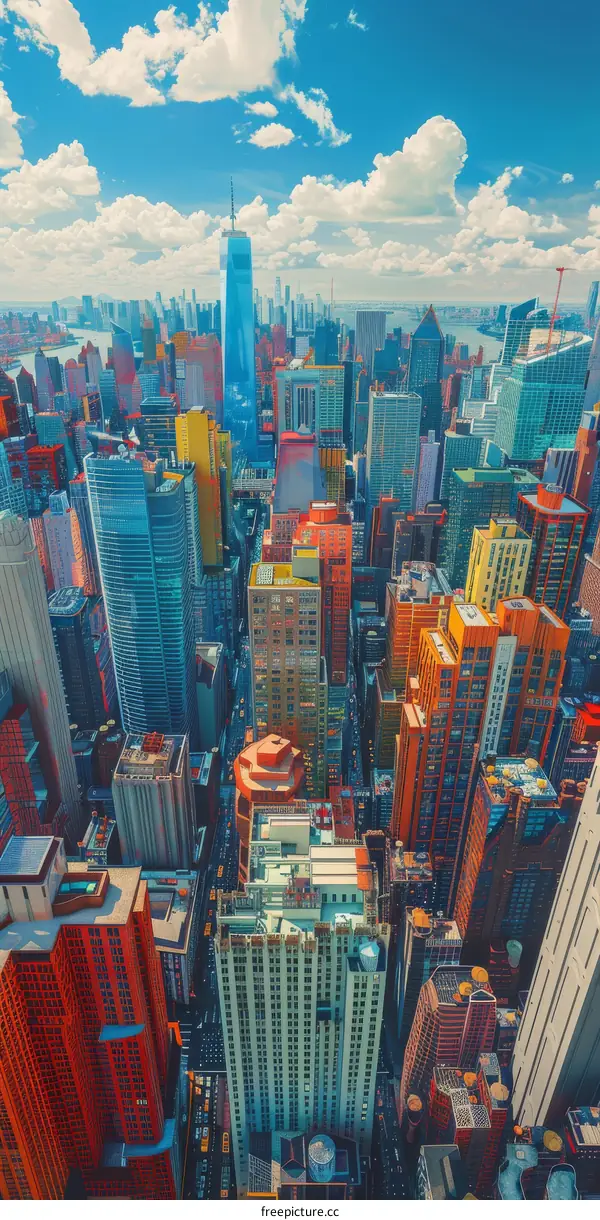 New York City Skyline Aerial View