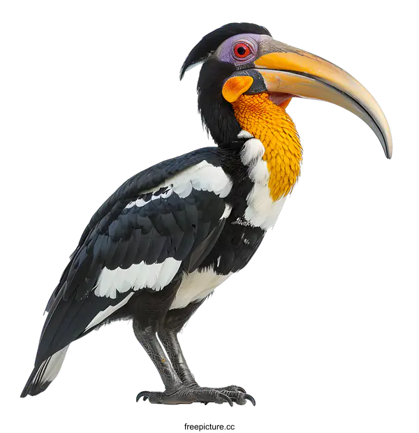 [Transparent Background PNG]Wreathed Hornbill on White Background