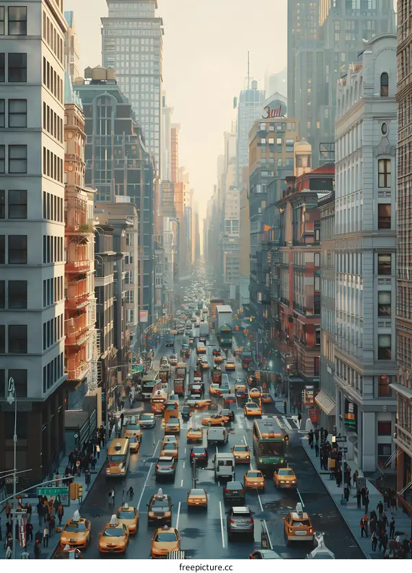 Traffic on Fifth Avenue in New York City