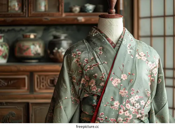 Kimono with cherry blossoms
