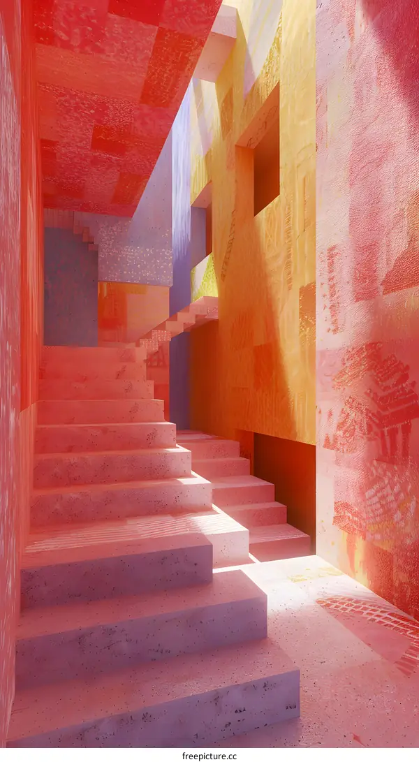 Abstract Architecture with Vibrant Colors