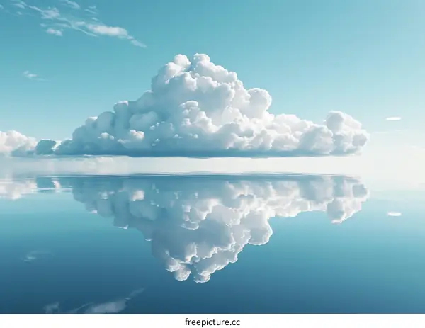 Cumulus cloud over water surface