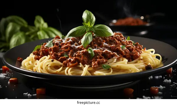 A plate of delicious spaghetti and meatballs