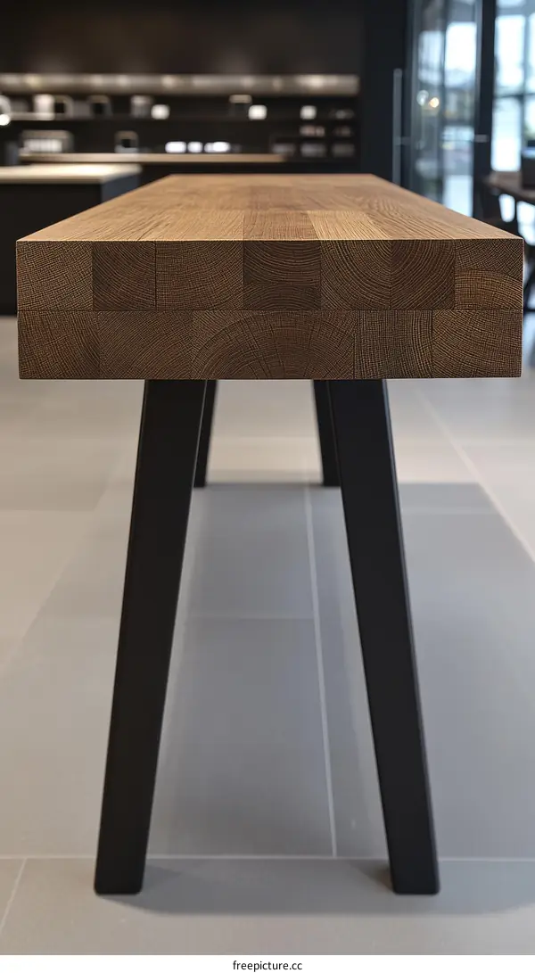 Modern Wooden Bench with Square Joinery