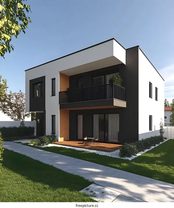 Modern House Exterior Design With Balcony and Patio