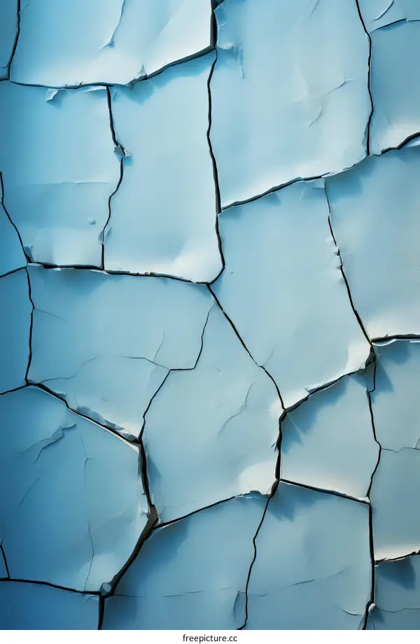 Blue cracked paint texture