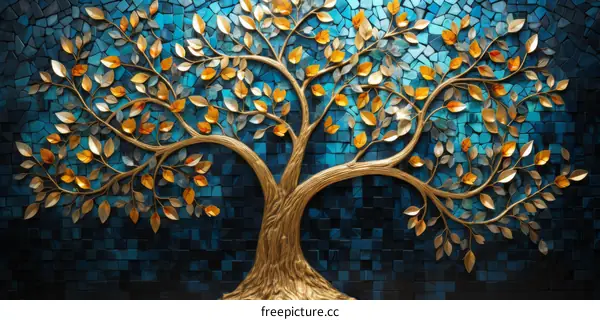 Golden Tree of Life Wall Decor