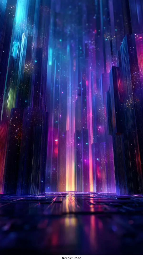 Neon City Abstract Illustration