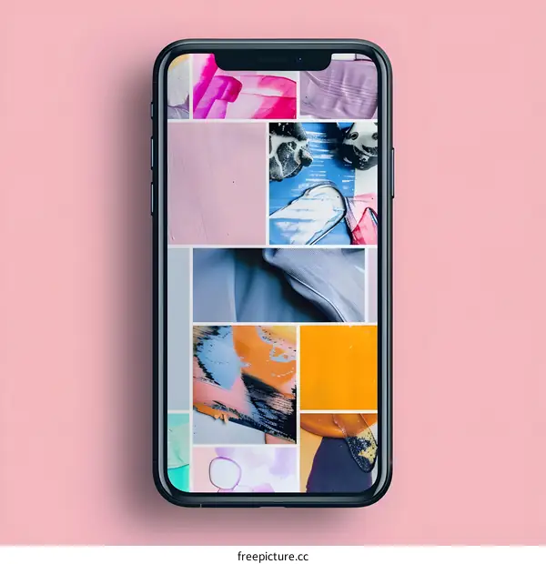 Abstract Art Collage on Phone Screen