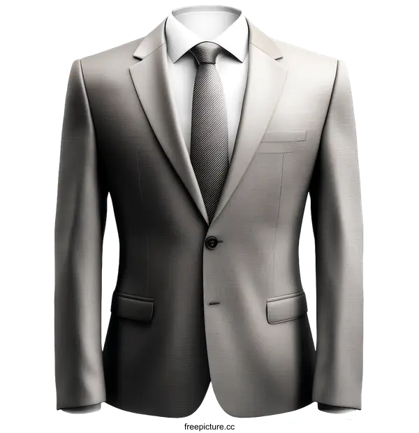 [Transparent Background PNG]Elegant Gray Suit Illustration for Business