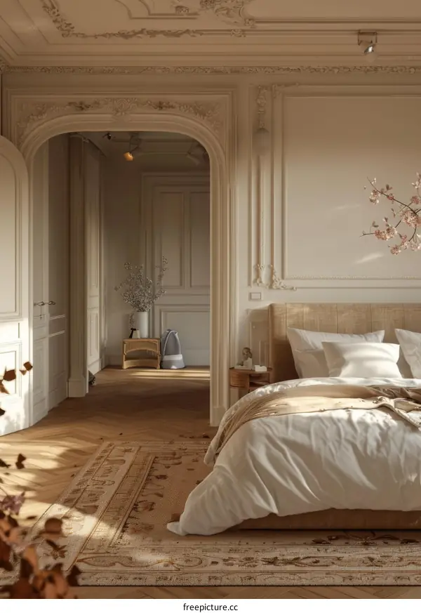 Elegant Parisian Bedroom Interior Design