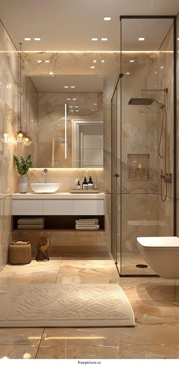 Modern Luxury Bathroom Design Illustration
