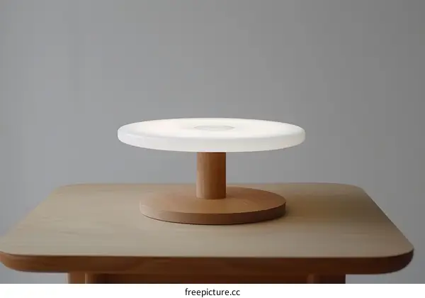 Modern Wooden Table Lamp With White Light