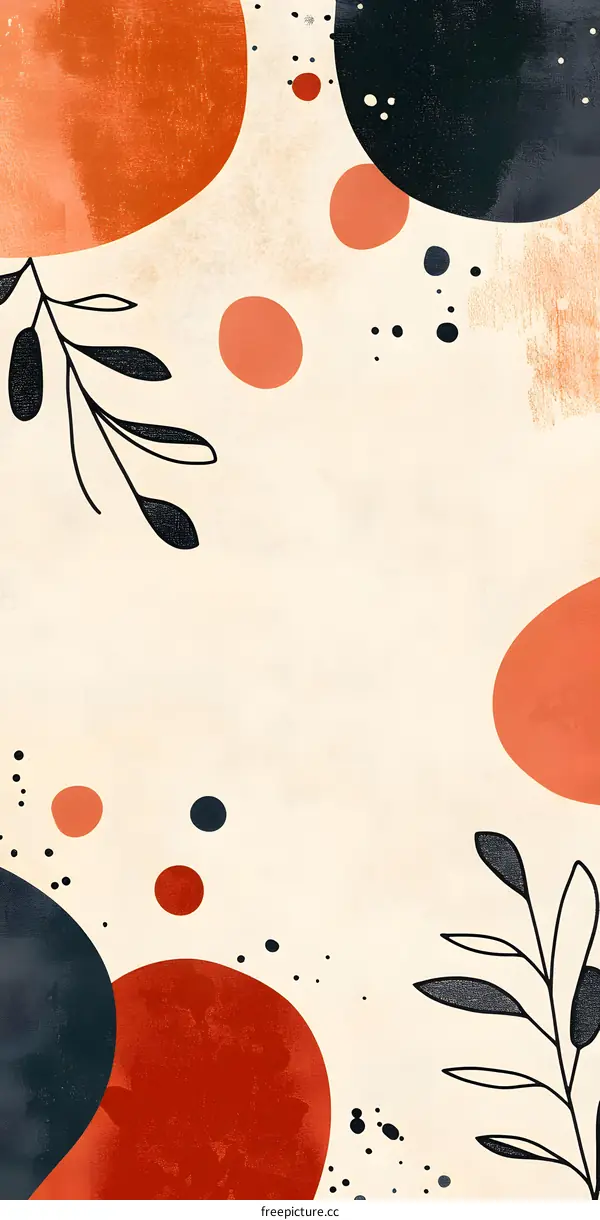 Abstract Art with  Geometric Shapes and Branches