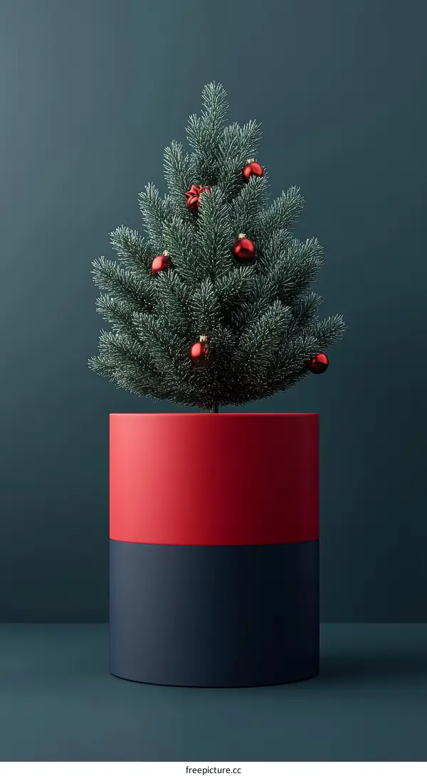 Christmas Tree in a Cylinder Decor