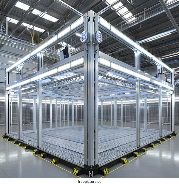 Modern Industrial Metal Structure with Lighting