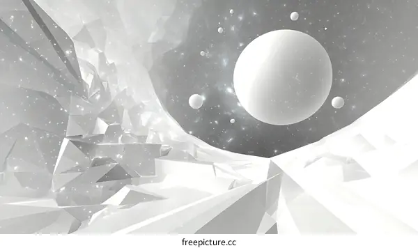 Abstract White Geometric Space Landscape