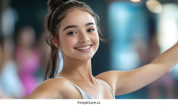 Smiling Woman in White Tank Top