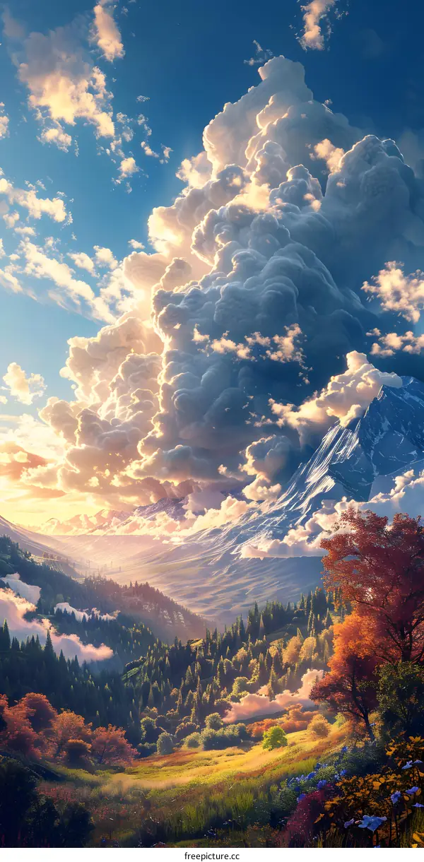 Fantasy Forest and Mountains