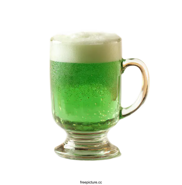 [Transparent Background PNG]Glass of Green Beer for St. Patricks Day