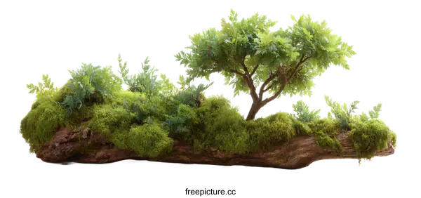 [Transparent Background PNG]Miniature Landscape on Driftwood