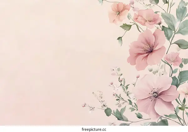 Delicate Pastel Floral Illustration Background