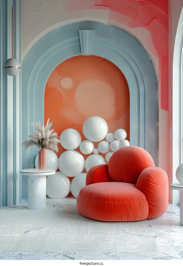 Colorful Modern Room Interior Design with Unique Chair