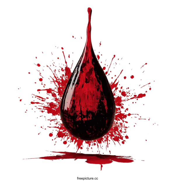 [Transparent Background PNG]Blood Drop Splash Illustration