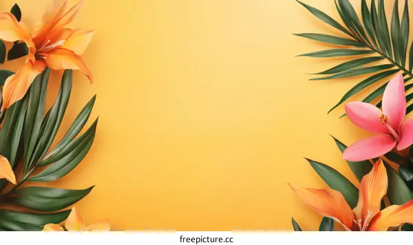Vibrant Floral Arrangement on a Pastel Background