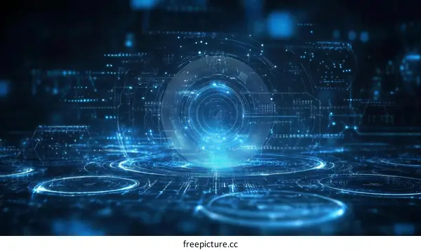 Abstract Futuristic Digital Interface Technology