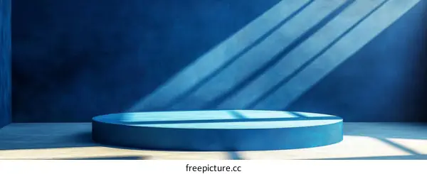 Blue Empty Podium Display Abstract Background