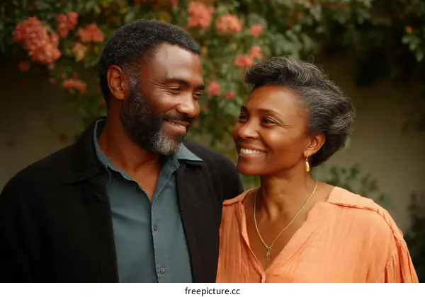 Couple enjoying the garden view