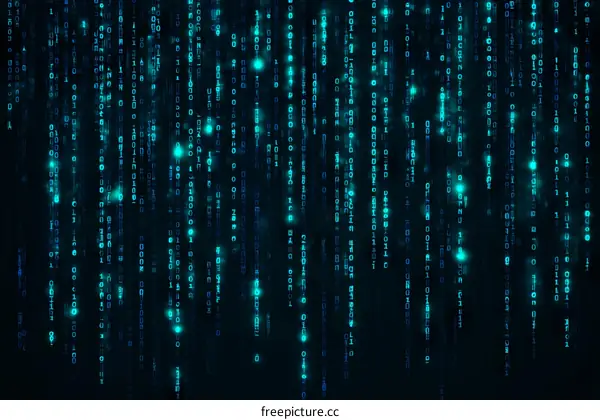 Digital Code Flowing Background Illustration