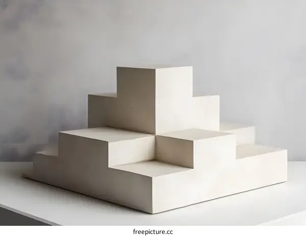 White Abstract Geometric Shapes Platform