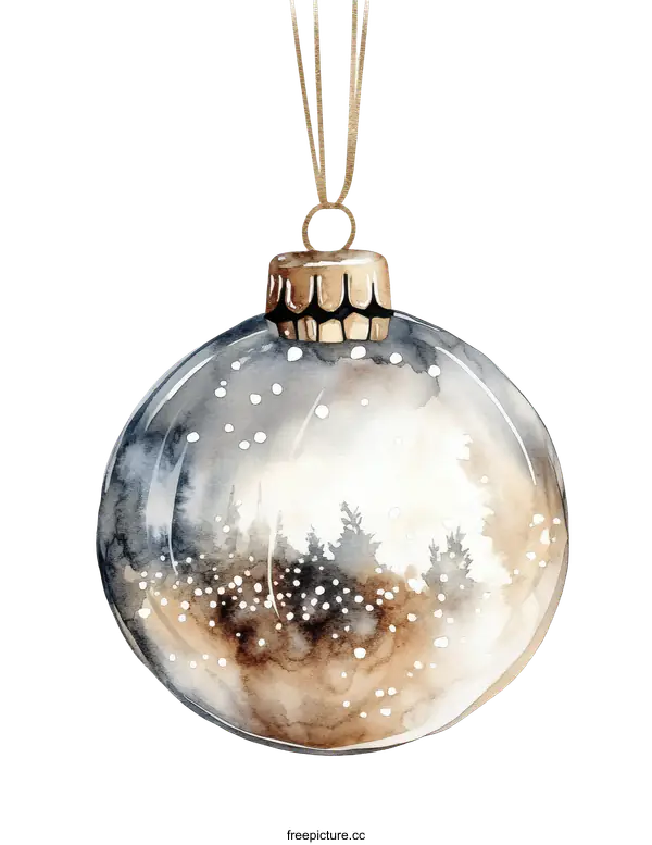 [Transparent Background PNG]Beautiful Watercolor Christmas Ornament Illustration