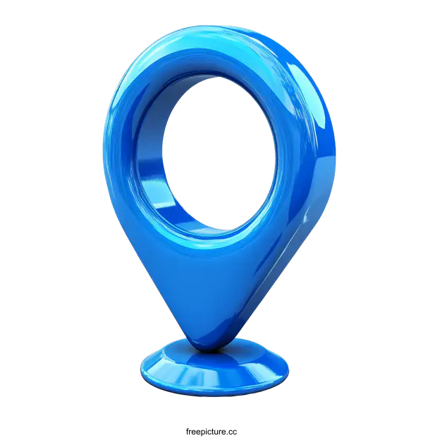 [Transparent Background PNG]3D Blue Location Pointer Illustration