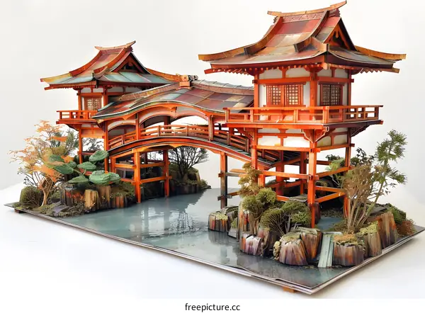 Japanese Style Architecture Model Bridge