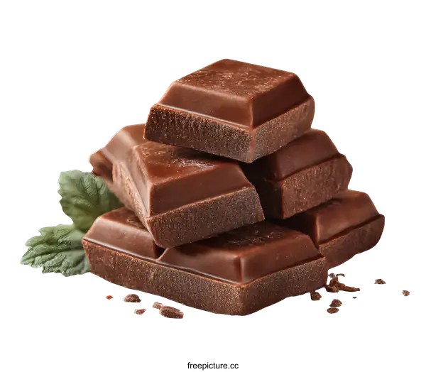 [Transparent Background PNG]Delicious Stacked Chocolate Pieces