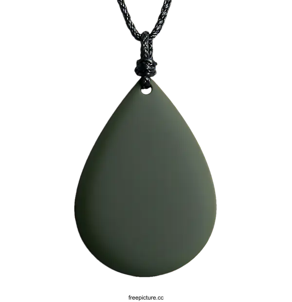 [Transparent Background PNG]Dark Green Pendant Necklace