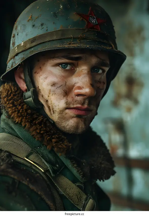 Portrait of a young soldier