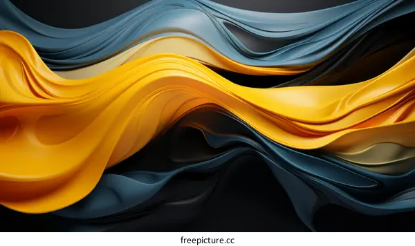Abstract Blue and Yellow Wavy Background