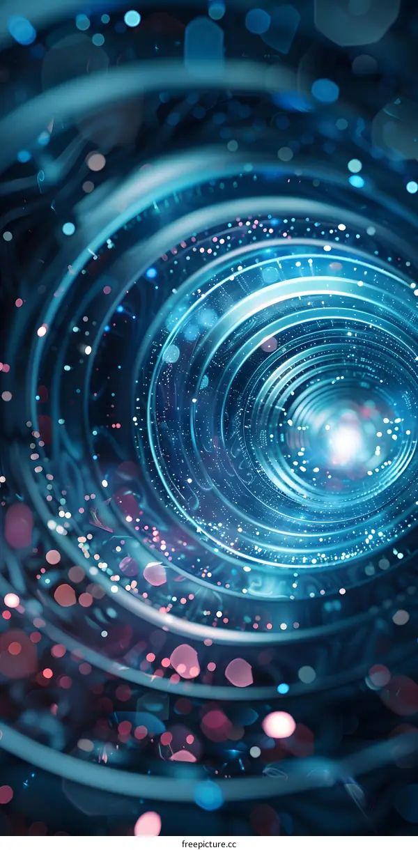 Blue and pink abstract spiral