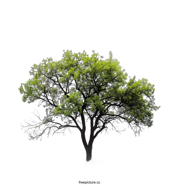 [Transparent Background PNG]Green Tree Isolated on White Background