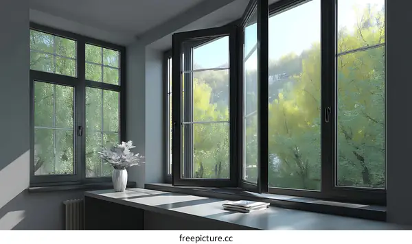 Modern Home Windows with Scenic View