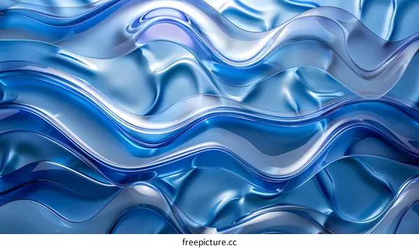 Blue and white abstract waves background