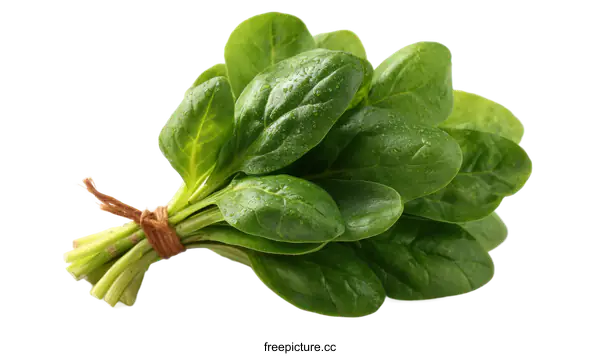 [Transparent Background PNG]Fresh Spinach Bunch Close-up