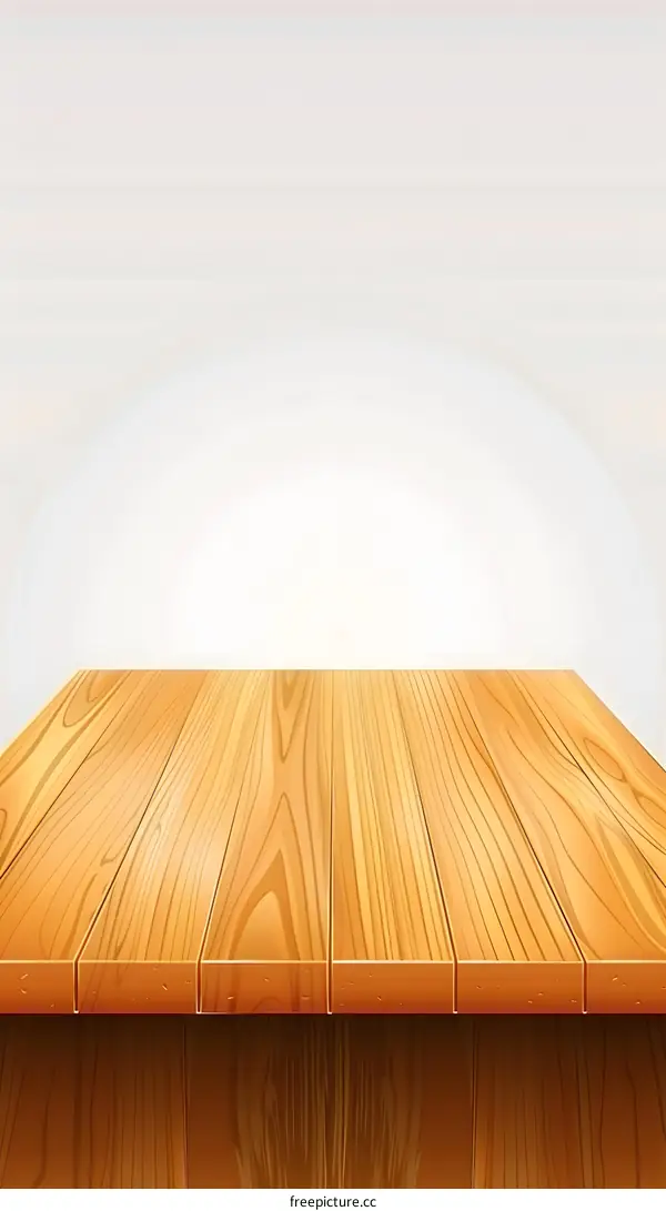 Wooden Tabletop With White Background For Product Display