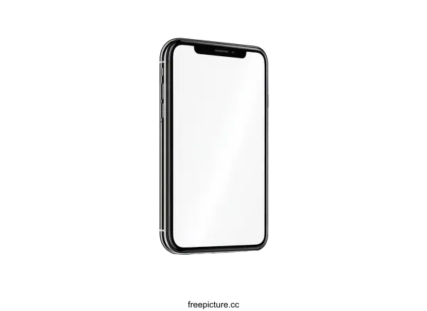 [Transparent Background PNG]Black Smartphone Mockup with Empty Screen
